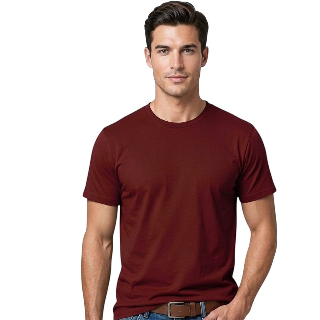 Toptan Bez Çanta orange crew neck t-shirt, 100% cotton, regular fit, plain design.
