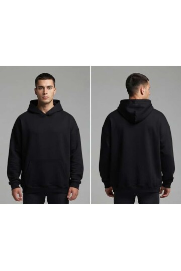 Günlük Pamuklu Kapüşonlu Sweatshirt (Basic Hoodie)